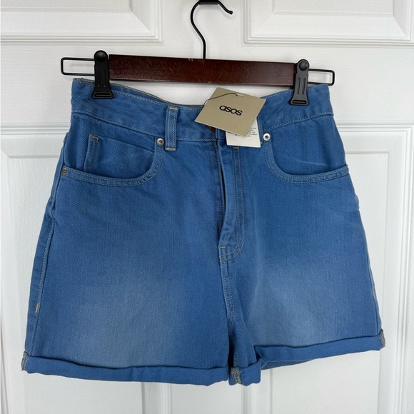 ASOS NWT high waist Blue Jean Shorts - Picture 1 of 7